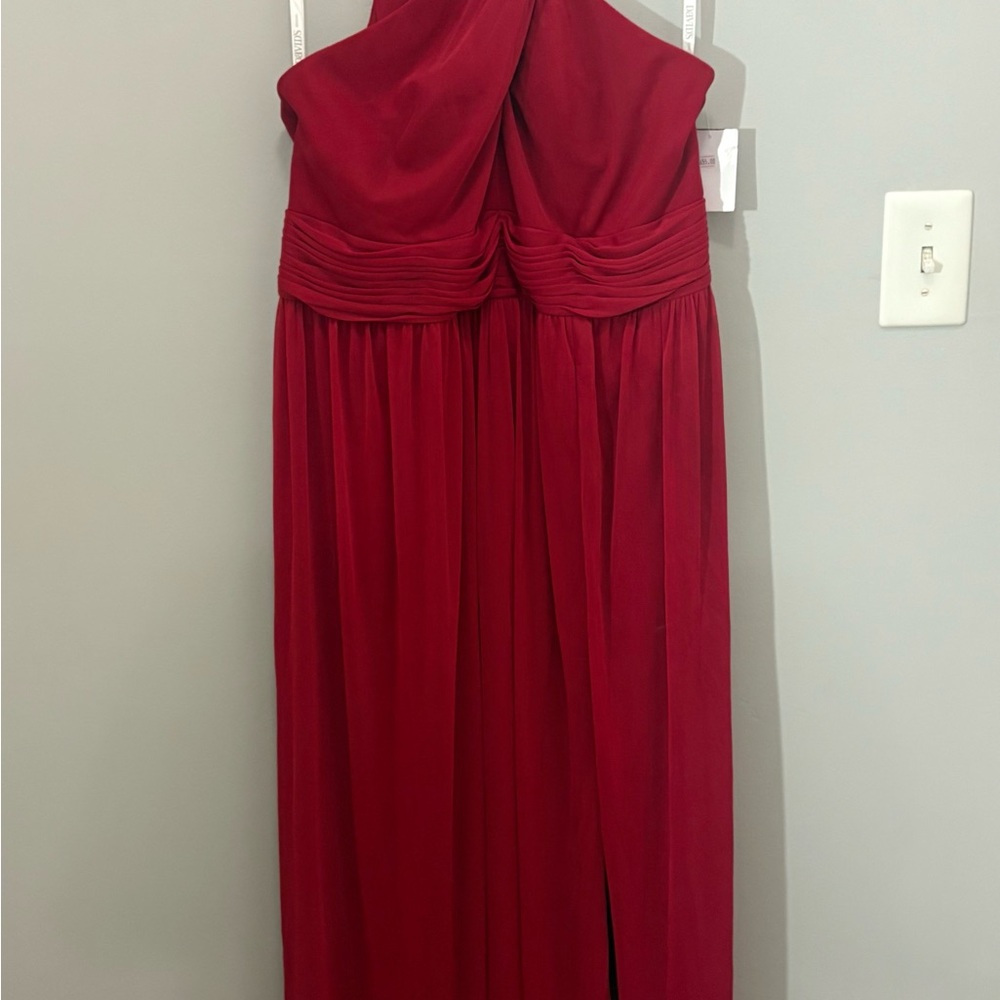 David's Bridal Red Halter Maxi Dress - Picture 7 of 11